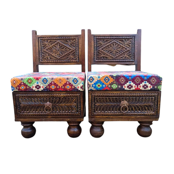 Swati Traditional Chair Set with Coffee Table: A Masterpiece of Craftsmanship