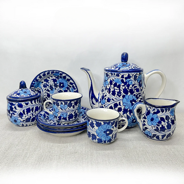 Handmade Blue Pottery Clay Tea Set – A Royal Tradition H.D
