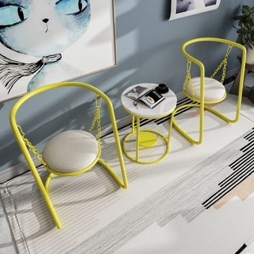 Chair Coffee Table Set Gold