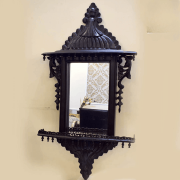Chocolate Brown Mirror Frame Jharoka