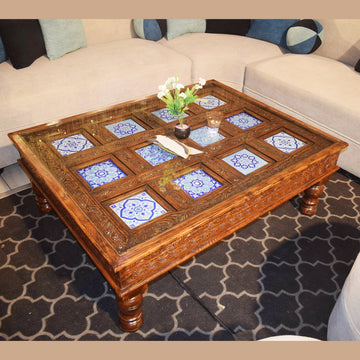 Hand Made Swati Turk Style  Central Table with Tile Work