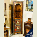 Handmade Wooden Corner Almari with Hand-Painted
