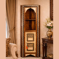 Handmade Wooden Corner Almari with Hand-Painted