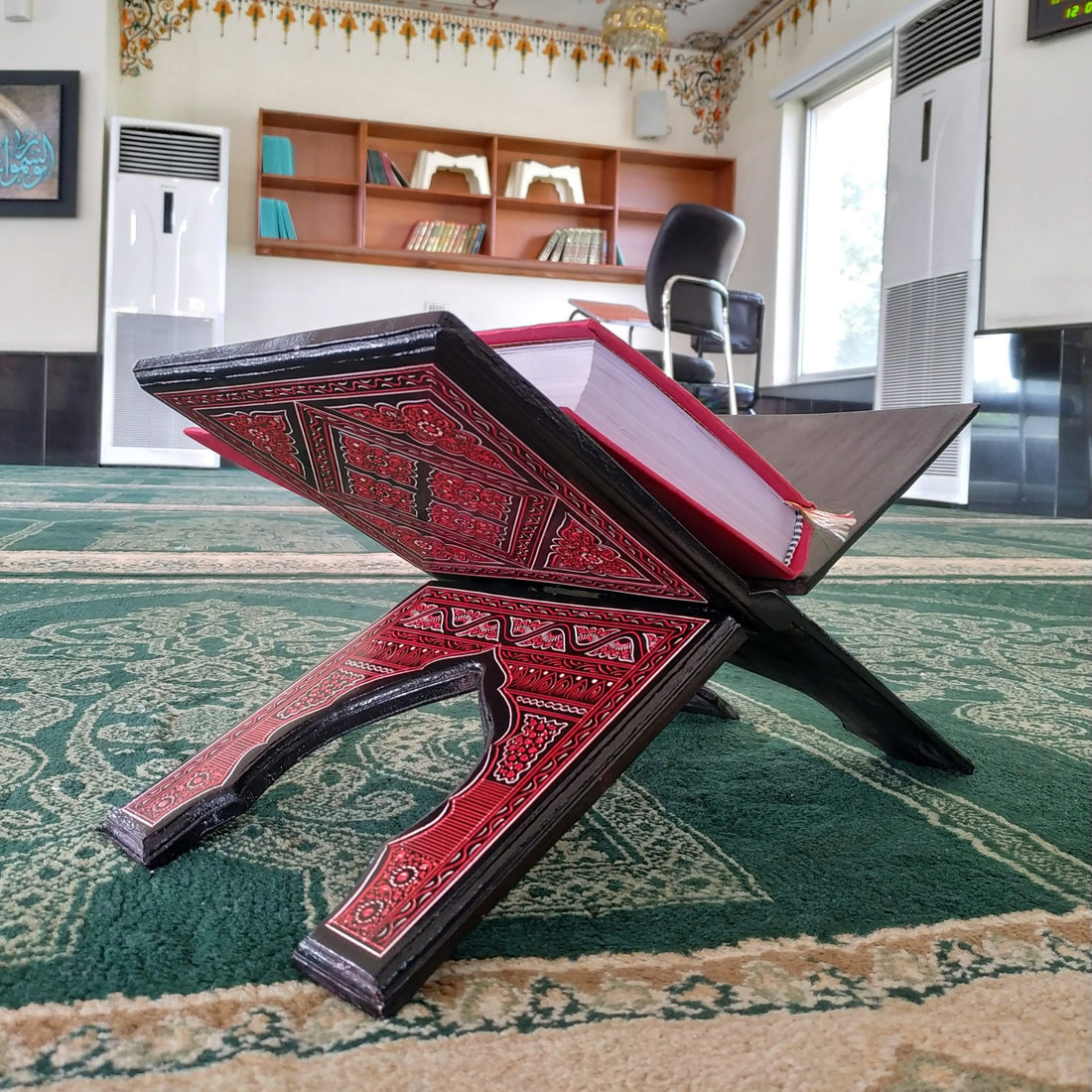 Handmade Wooden Quran Rahel with Lacquer Art 