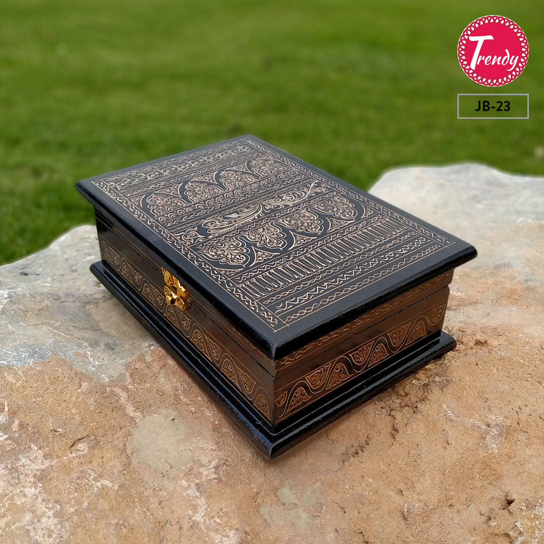 Hand Crafted Lacquer Art Jewelry Box JB-23 - Trendy Pakistan