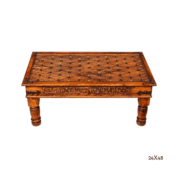 Swati Turk Style Coffee Table Hand Carved Star 24x48
