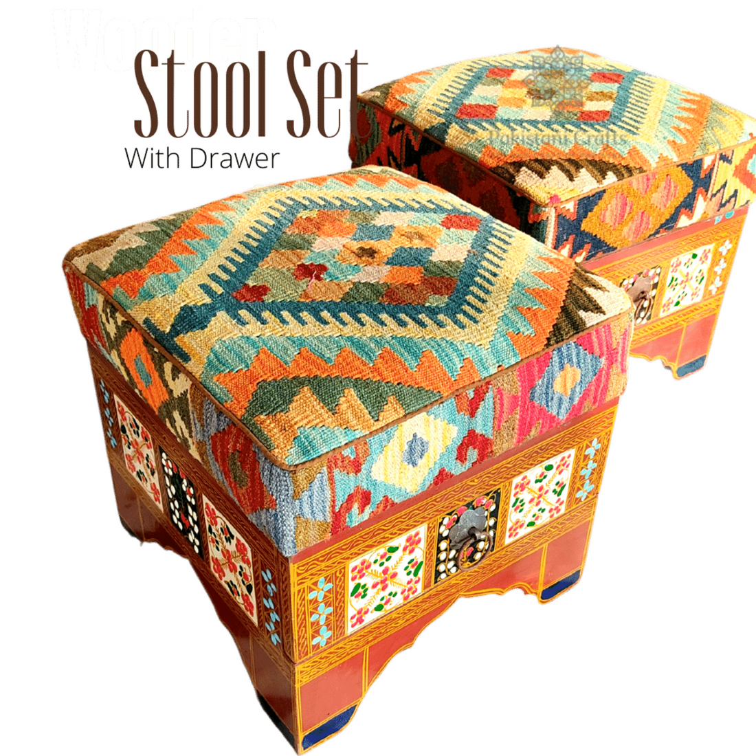 Swati Ottoman Set with Drawer
