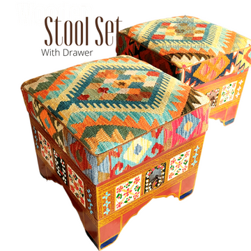 Swati Ottoman Set with Drawer