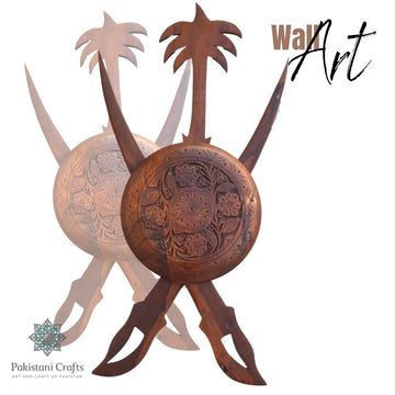 Handmade Wooden Sword Sculpture – Traditional Wall Art Décor