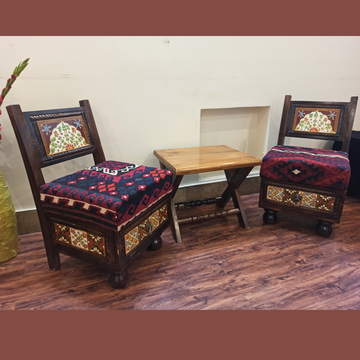 Swati Chair Set with Drawer with Coffee Table H.F