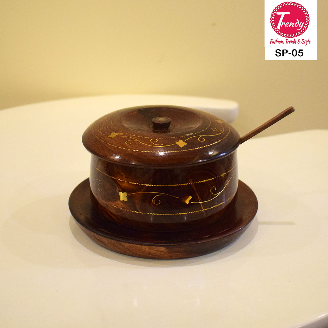 Trendy Pakistan Sugar Pot With Brass Work - Trendy Pakistan