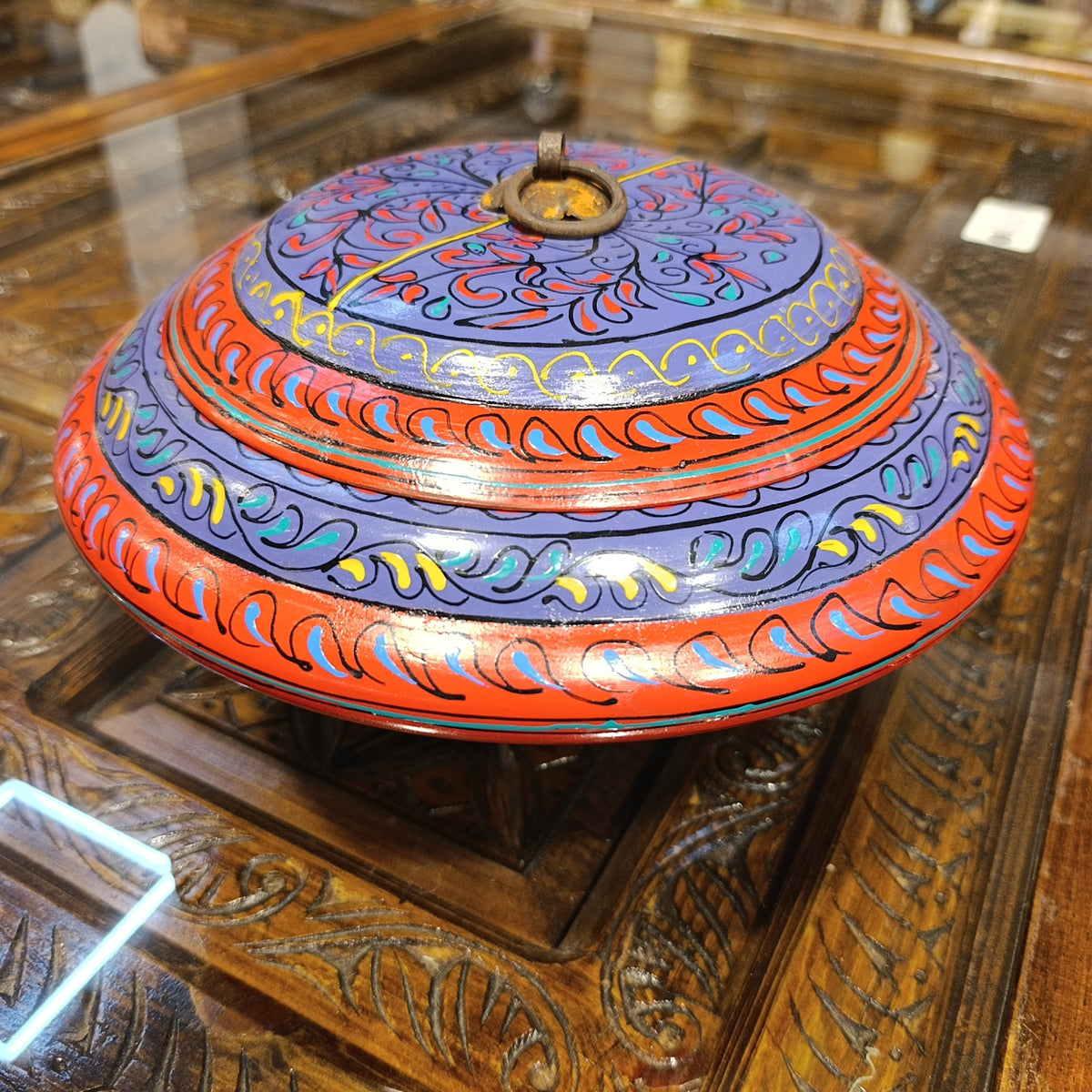 Swati Hot Pot Handmade Purple Wooden Work