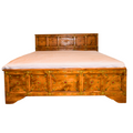 Wooden Bed with Brass and Stone Work