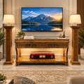 Handcrafted Swati TV Console with Side Floor Lamp