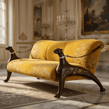 Luxury handcrafted designer floral sofa with artistic wooden frame by AB Homes Pakistan