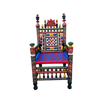 Punjabi Rangeen Chair – Zinc Green Painted