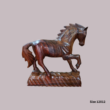 Handcrafted Wooden Markhor Sculpture – 10 Inch Decorative Masterpiece