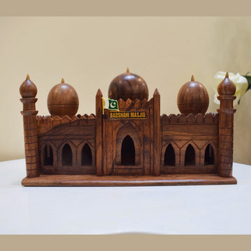 Handcrafted Wooden Mosque Sculpture – Decorative Masterpiece
