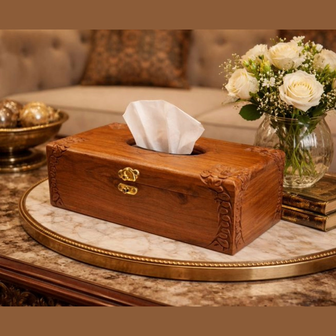 Wooden Crafted Classic Tissue Box
