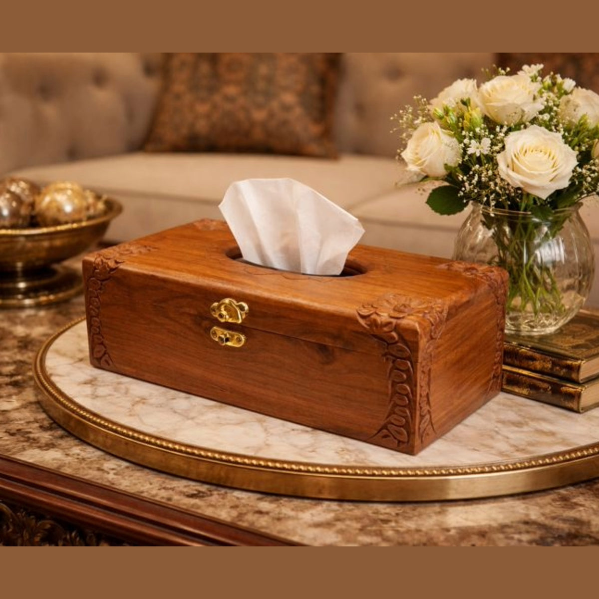 Wooden Crafted Classic Tissue Box