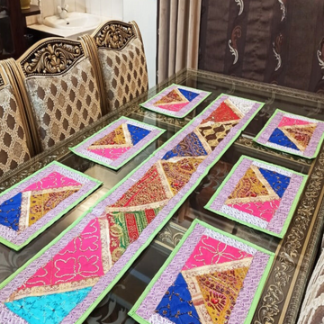 Best Hand Embroidery Runner And Place Mat Set H.D