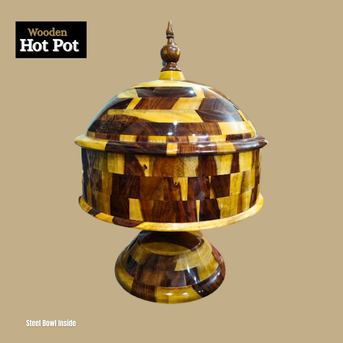 Wooden Hotpot with Steel Bowl