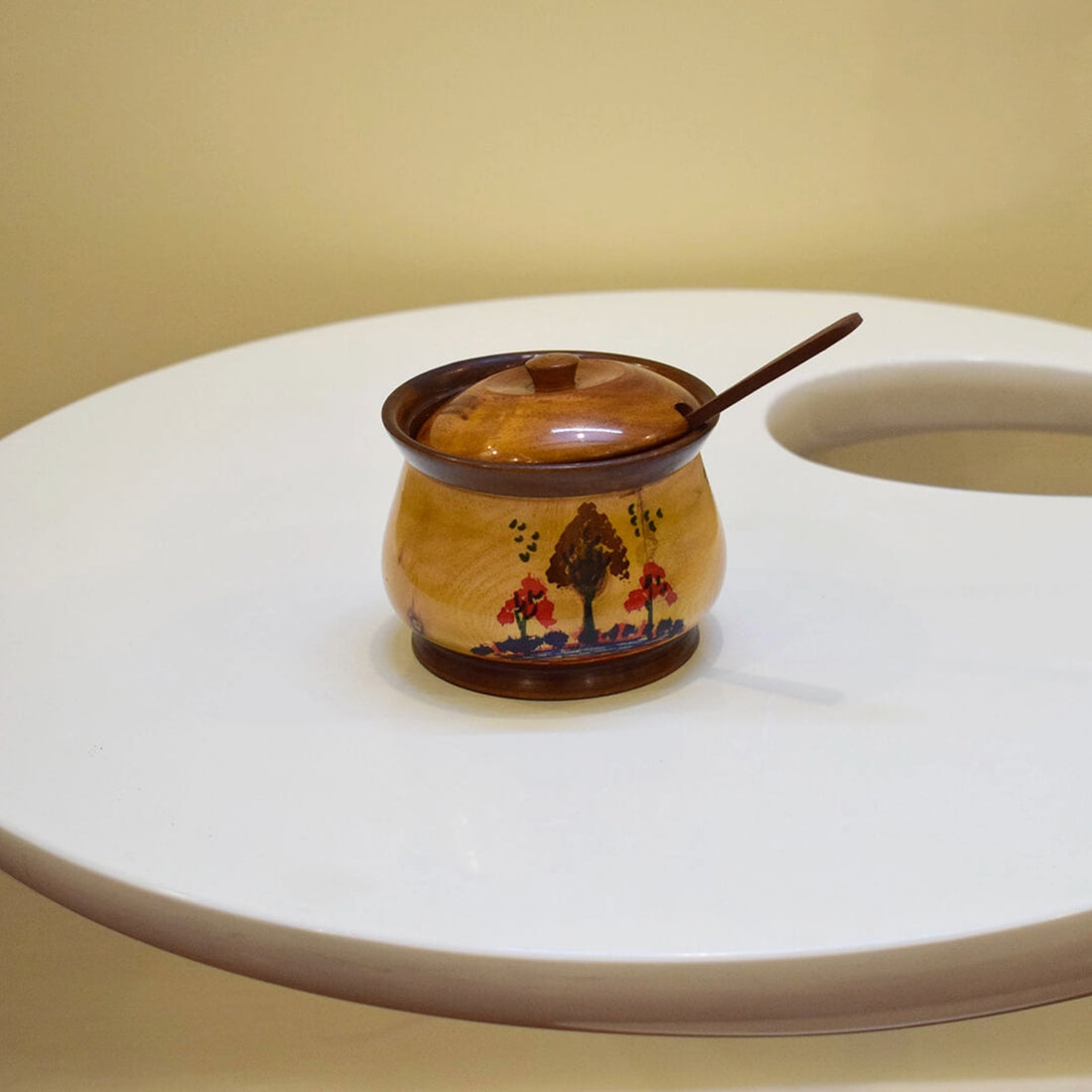 Wooden Sugar Pot