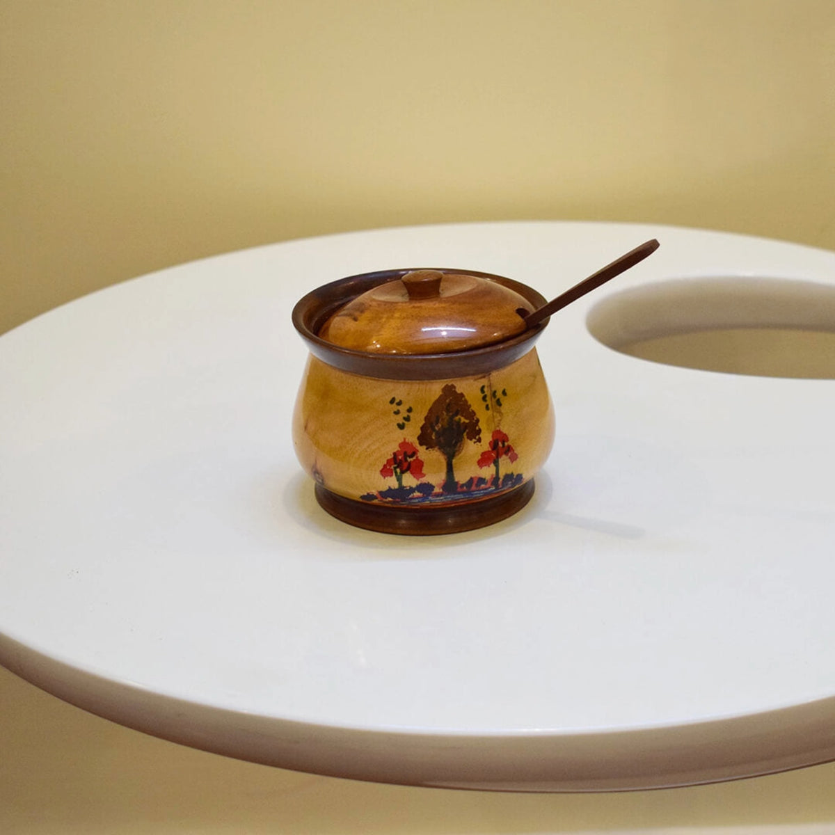 Wooden Sugar Pot