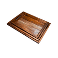 Wooden Tray Set of 3 with Brass Work