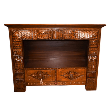 Handcrafted Wooden Lobby Console – Swati Style with Mughal Art H.F