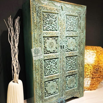 Traditional Wooden Cupboard With Swati Artwork