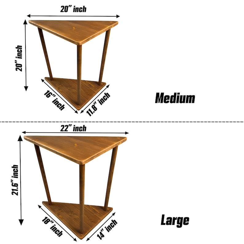 Triangular Side Coffee Table, Corner End Table, Minimalist Sofa Table H.F