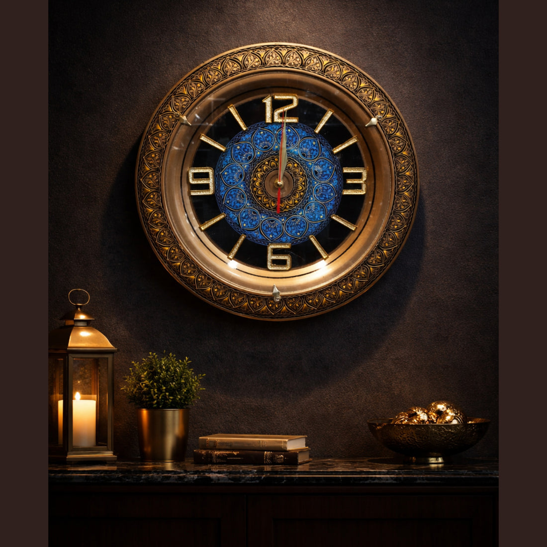 Handmade  Wooden Lacquer Art designed Wall Clock