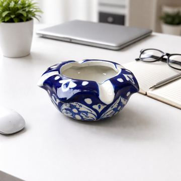 Handmade Blue Pottery Ashtray