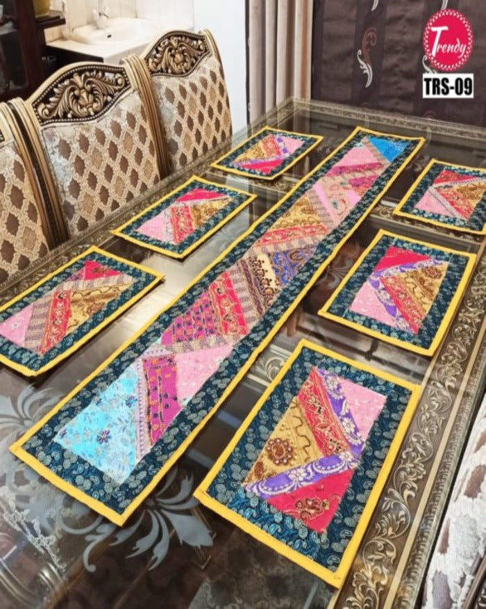 Most liked Sindhi Hand Embroidery Runner Set 