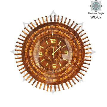 Handmade Wooden Carving Tukri Wall Clock H.D