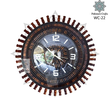 Handmade Wooden Carving Tukri Wall Clock H.D