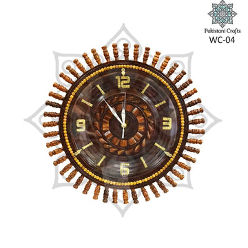 Modern Wooden Tukri Wall Clock, Home Decoration Piece H.D